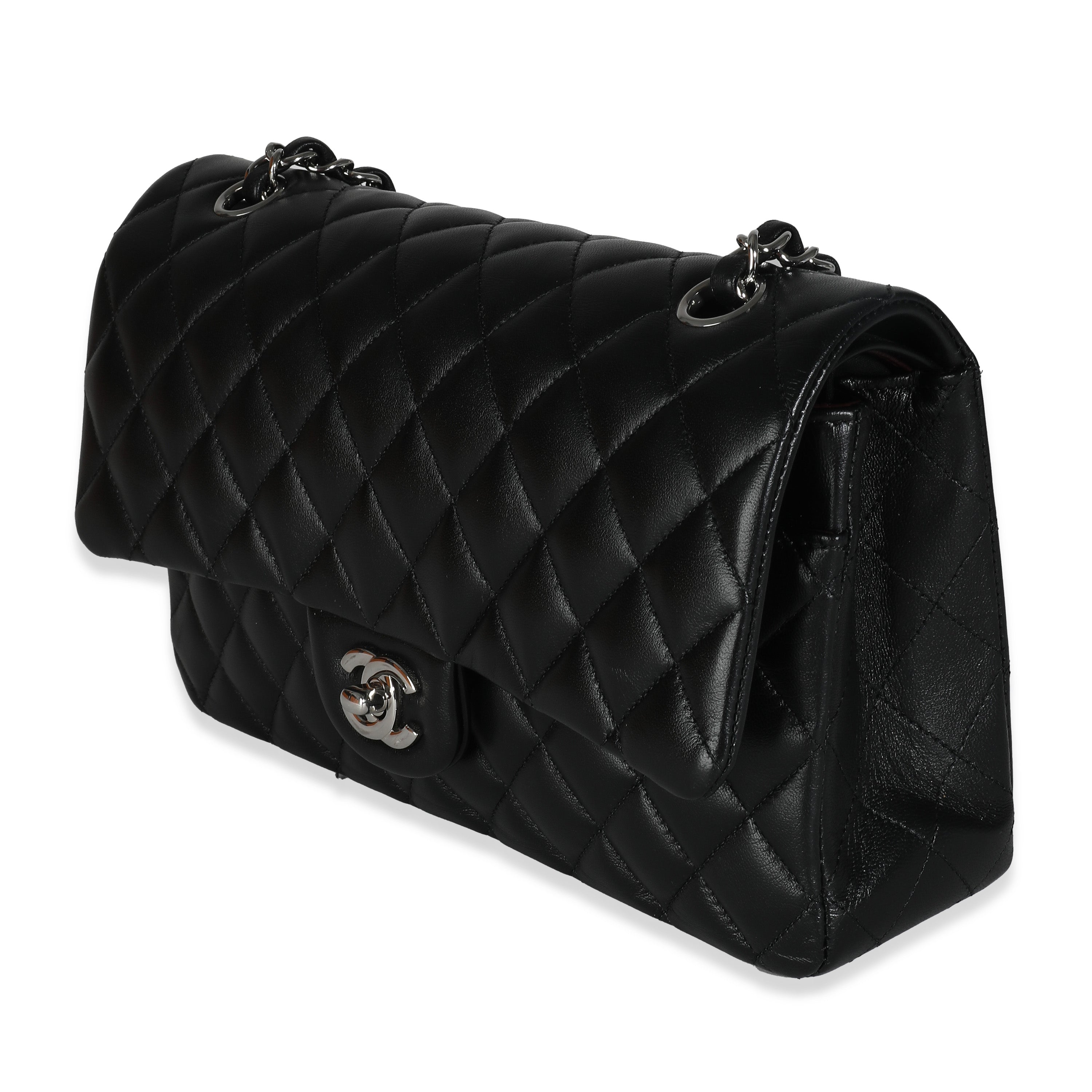 Chanel Black Quilted Lambskin Medium Classic Double Flap Bag