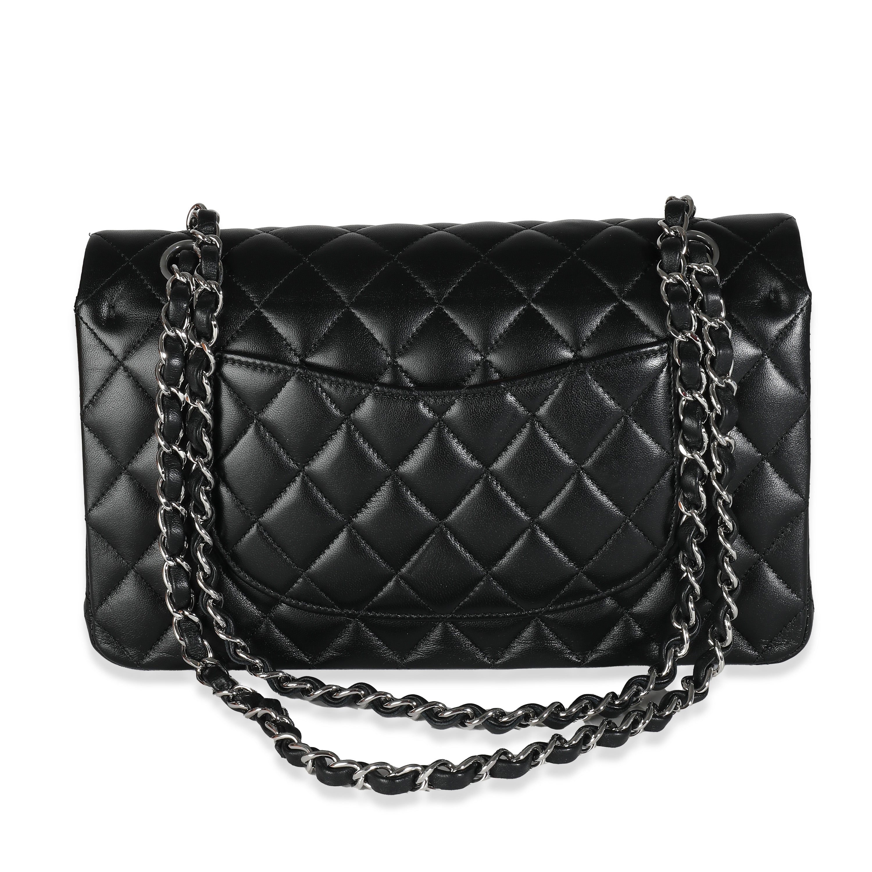 Chanel Black Quilted Lambskin Medium Classic Double Flap Bag