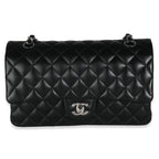 Chanel Black Quilted Lambskin Medium Classic Double Flap Bag