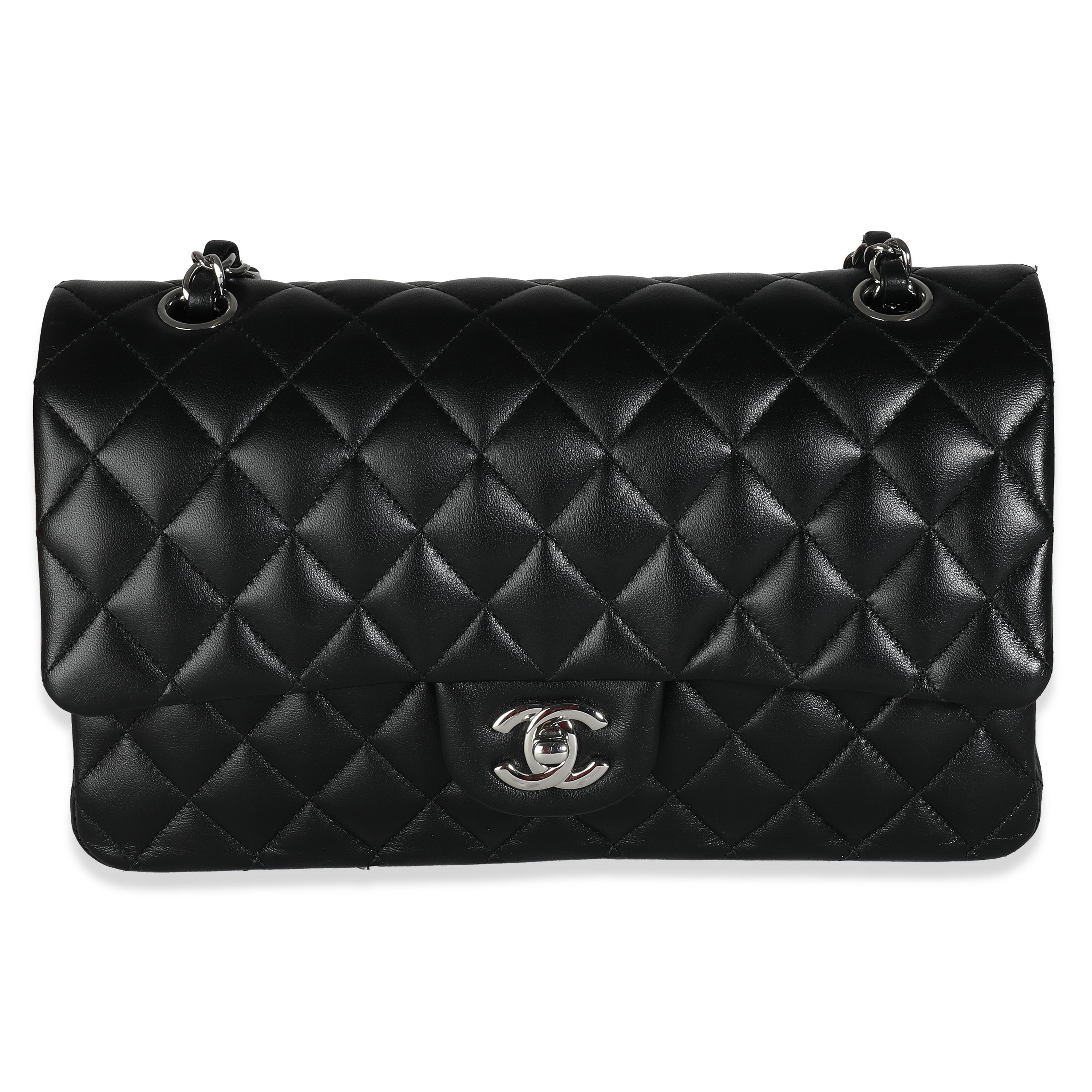 Chanel Black Quilted Lambskin Medium Classic Double Flap Bag