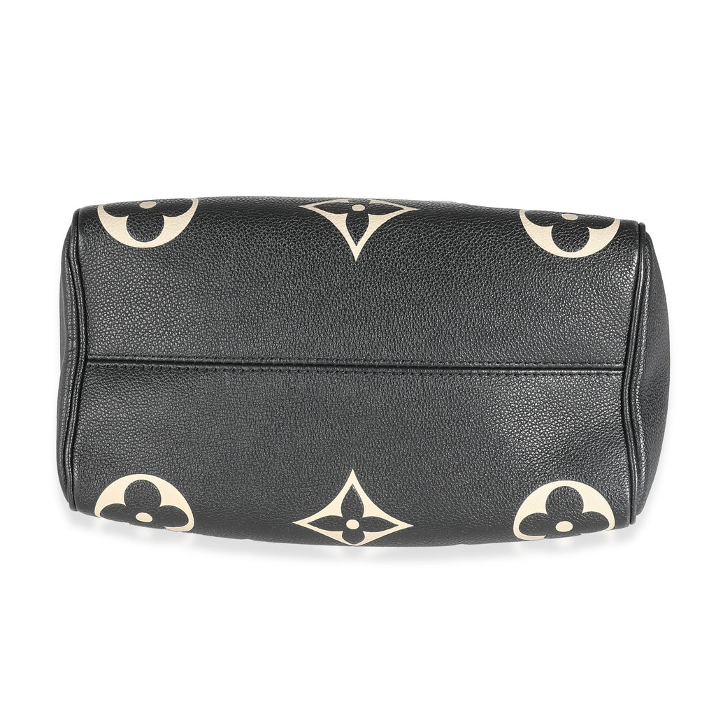 Louis Vuitton Black Beige Monogram Empreinte Speedy Bandouliere 25