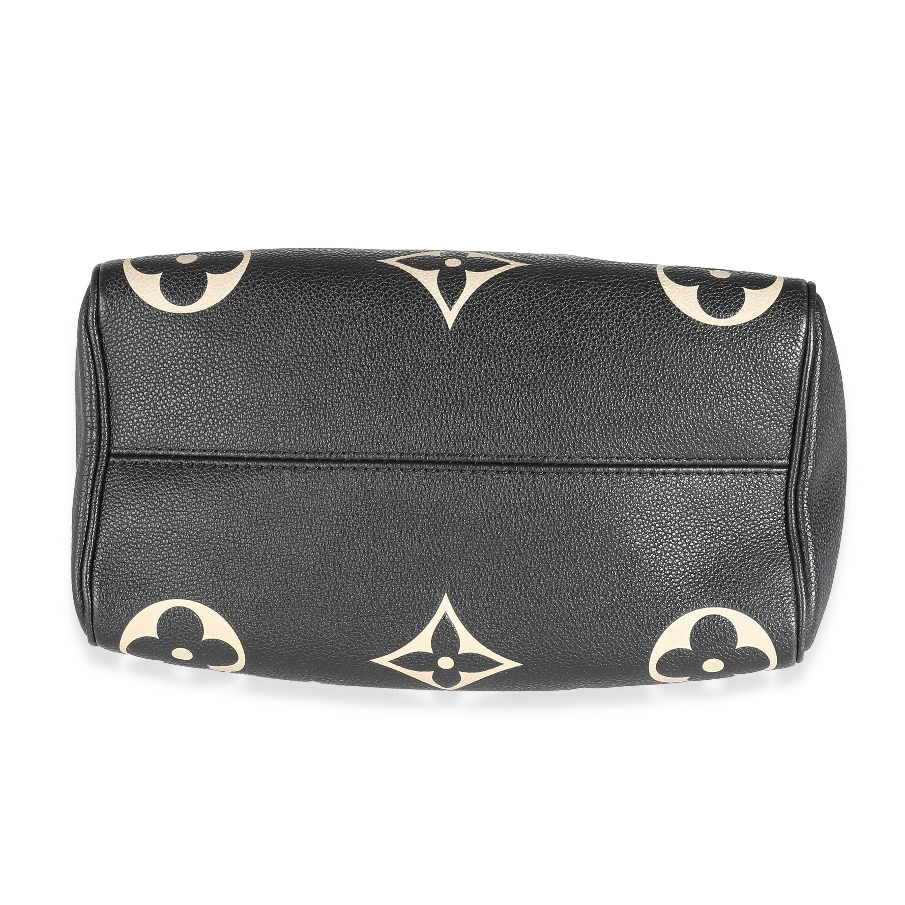 Louis Vuitton Black Beige Monogram Empreinte Speedy Bandouliere 25