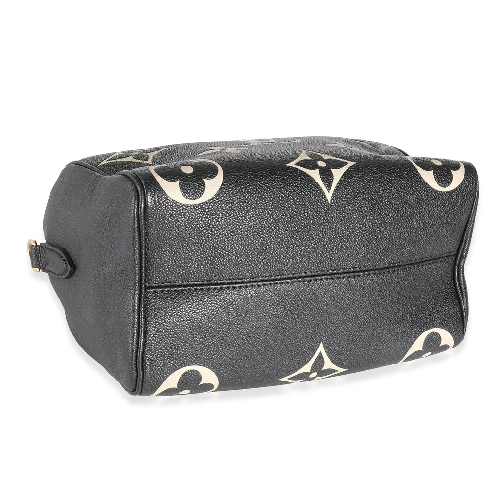Louis Vuitton Black Beige Monogram Empreinte Speedy Bandouliere 25