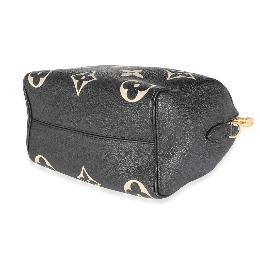 Louis Vuitton Black Beige Monogram Empreinte Speedy Bandouliere 25