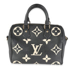 Louis Vuitton Black Beige Monogram Empreinte Speedy Bandouliere 25