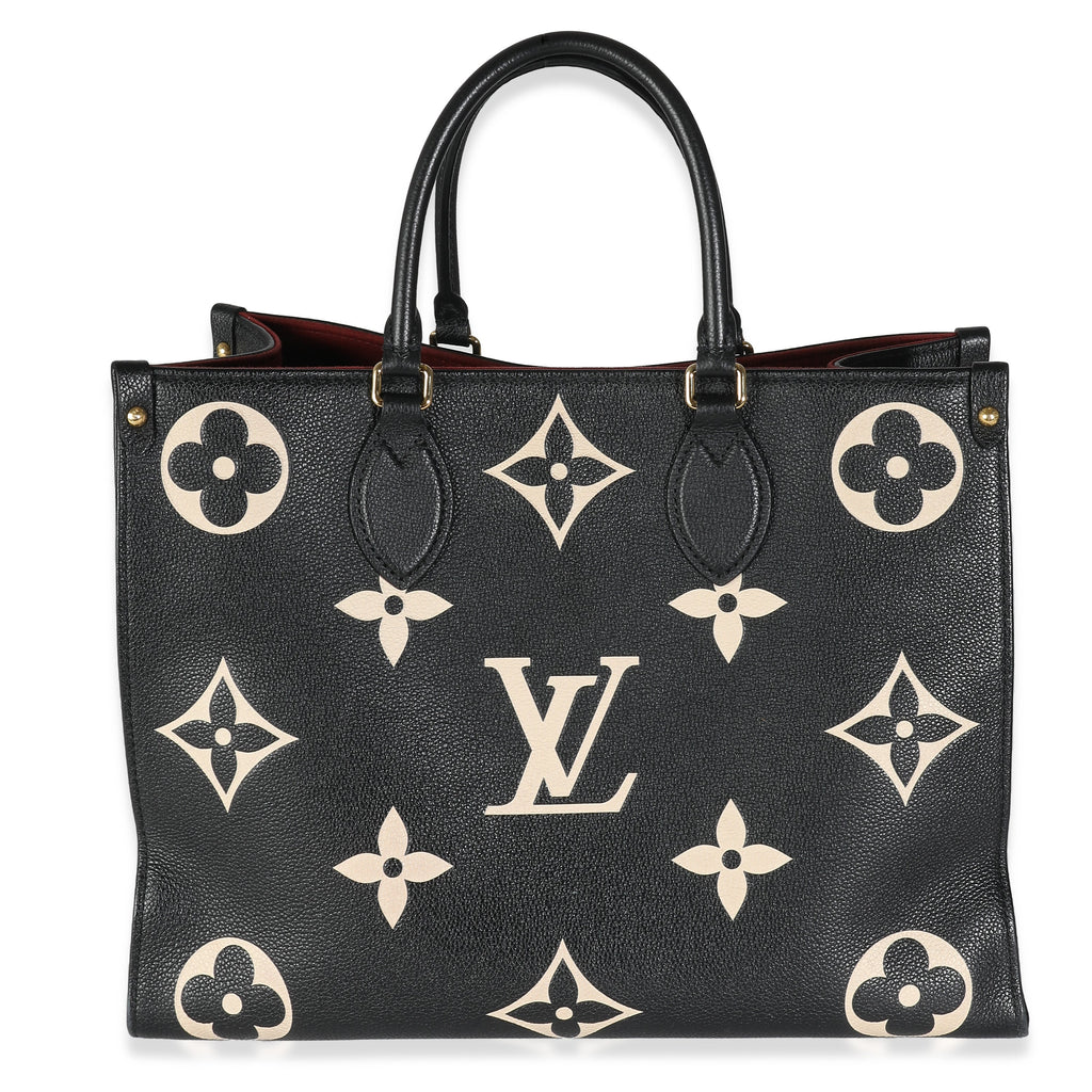 Louis Vuitton Black Beige Monogram Giant Empreinte Onthego MM