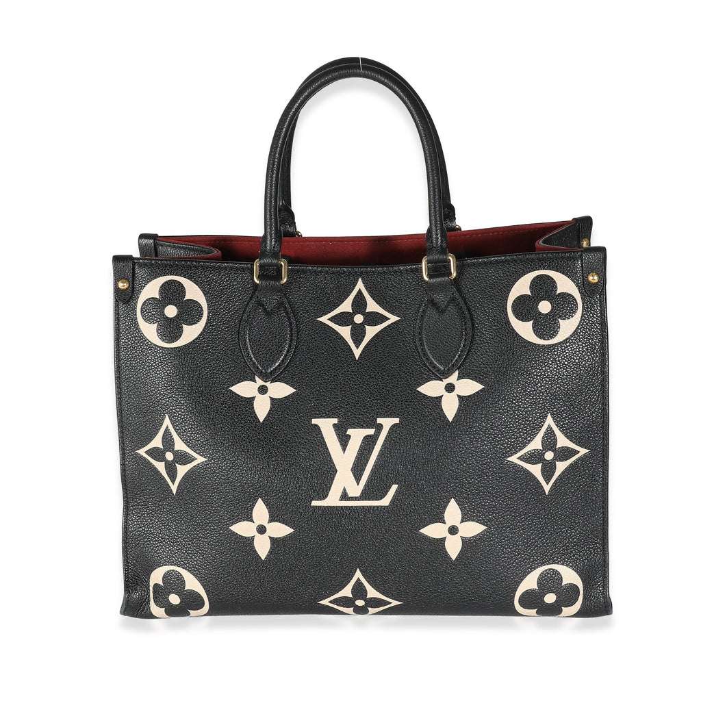 Louis Vuitton Black Beige Monogram Giant Empreinte Onthego MM