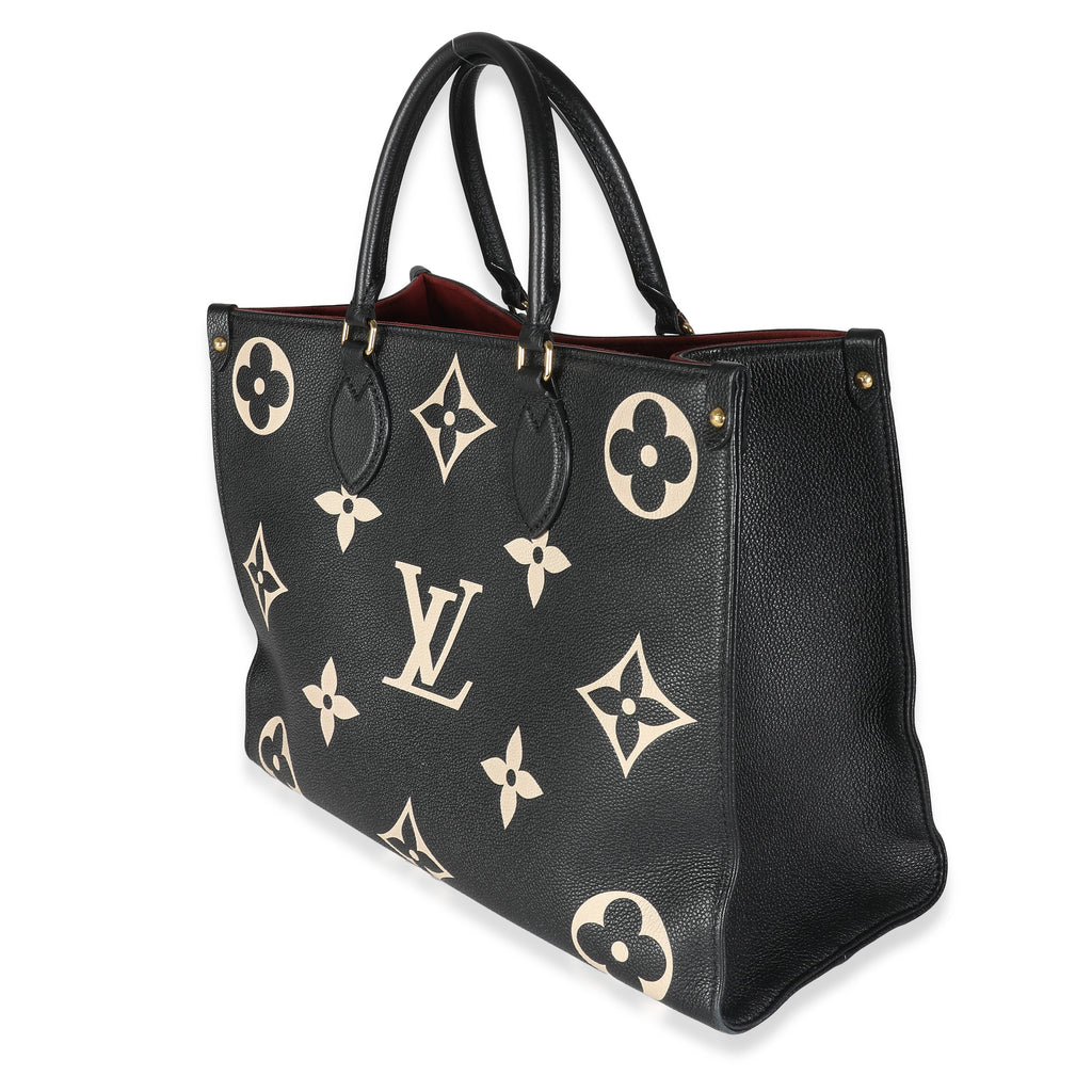Louis Vuitton Black Beige Monogram Giant Empreinte Onthego MM