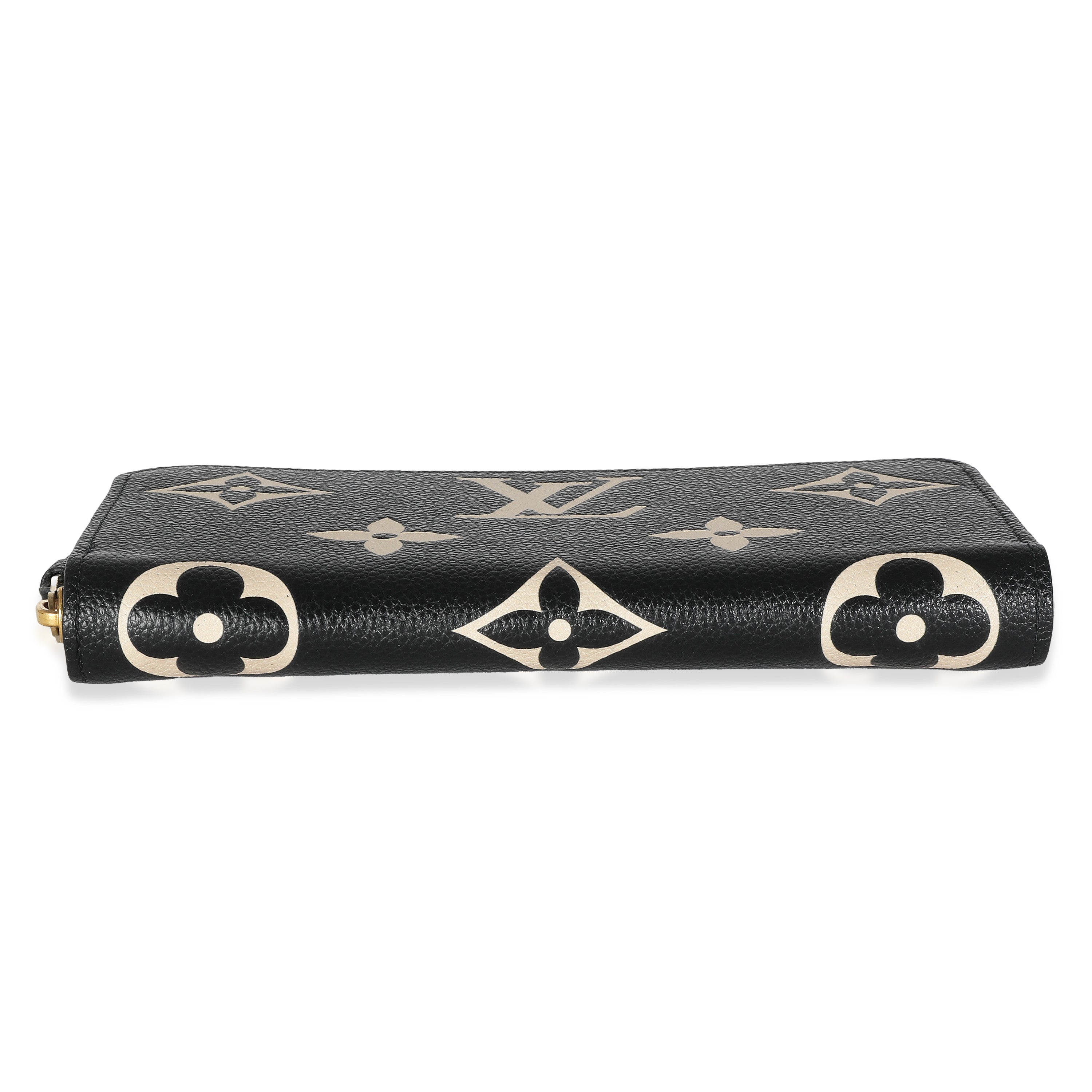 Louis Vuitton Beige Black Monogram Giant Empreinte Zippy Wallet