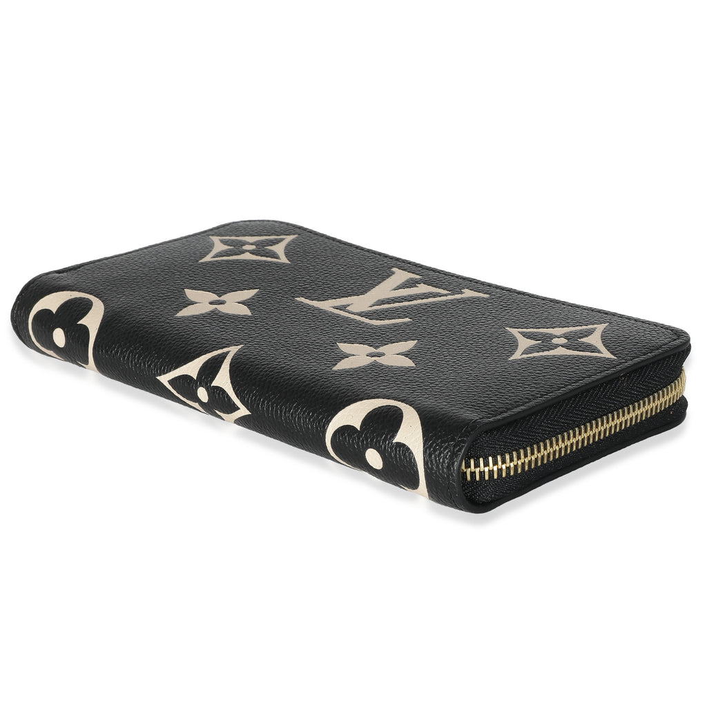 Louis Vuitton Beige Black Monogram Giant Empreinte Zippy Wallet