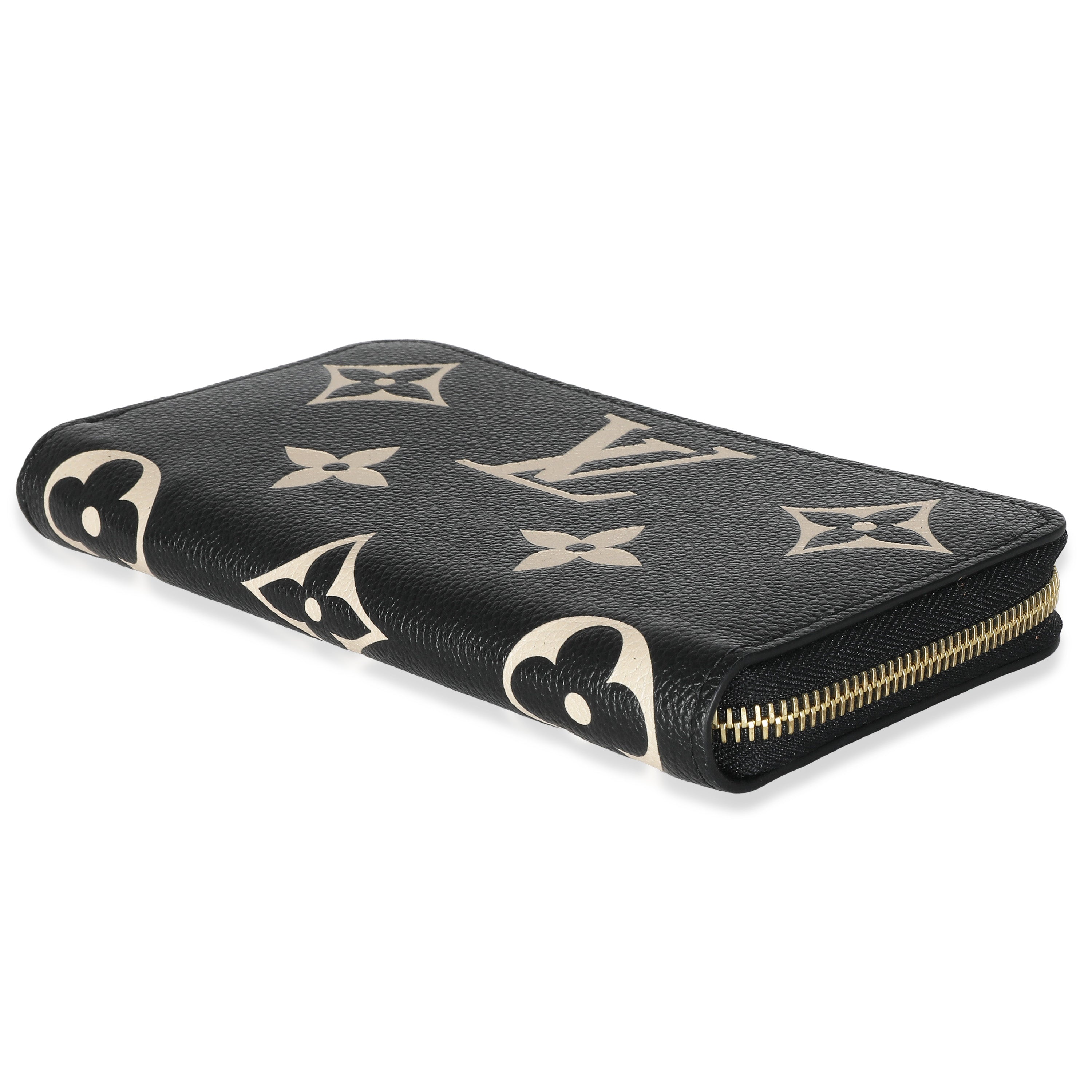 Louis Vuitton Beige Black Monogram Giant Empreinte Zippy Wallet