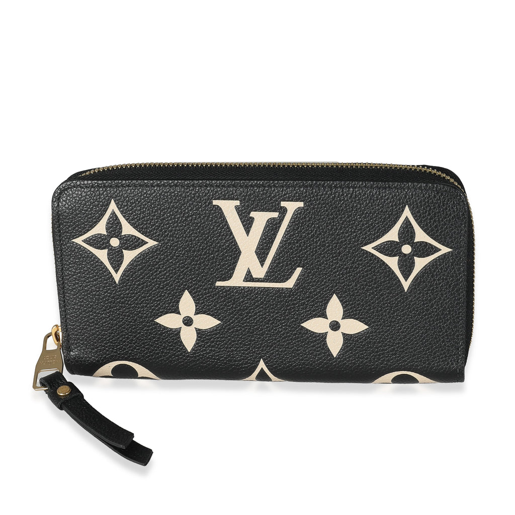 Louis Vuitton Beige Black Monogram Giant Empreinte Zippy Wallet