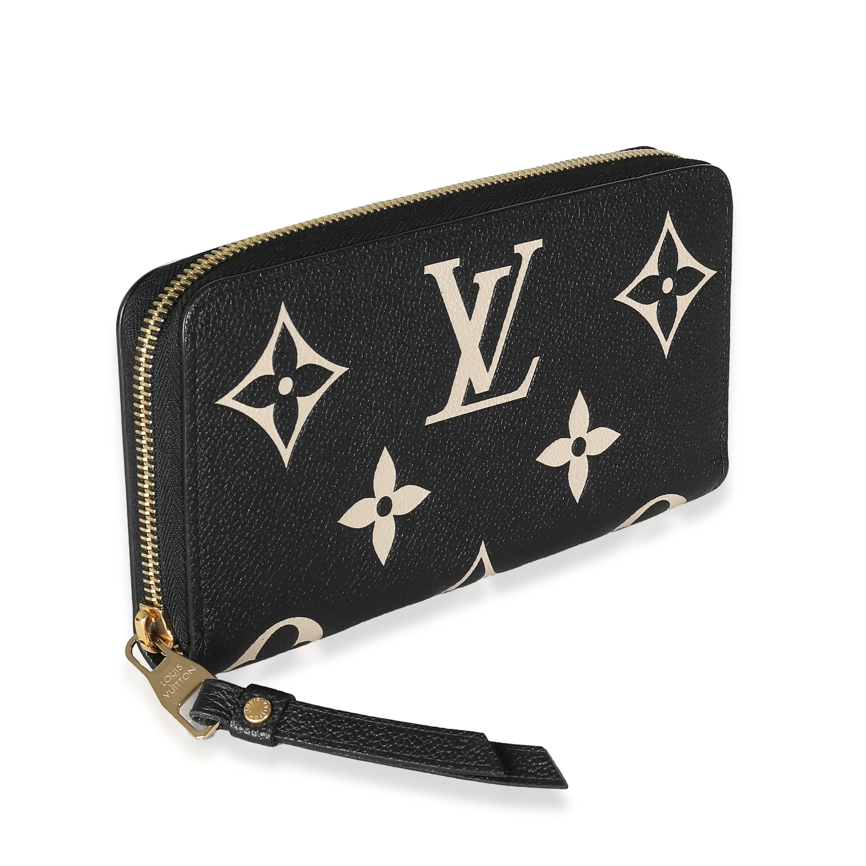 Louis Vuitton Beige Black Monogram Giant Empreinte Zippy Wallet