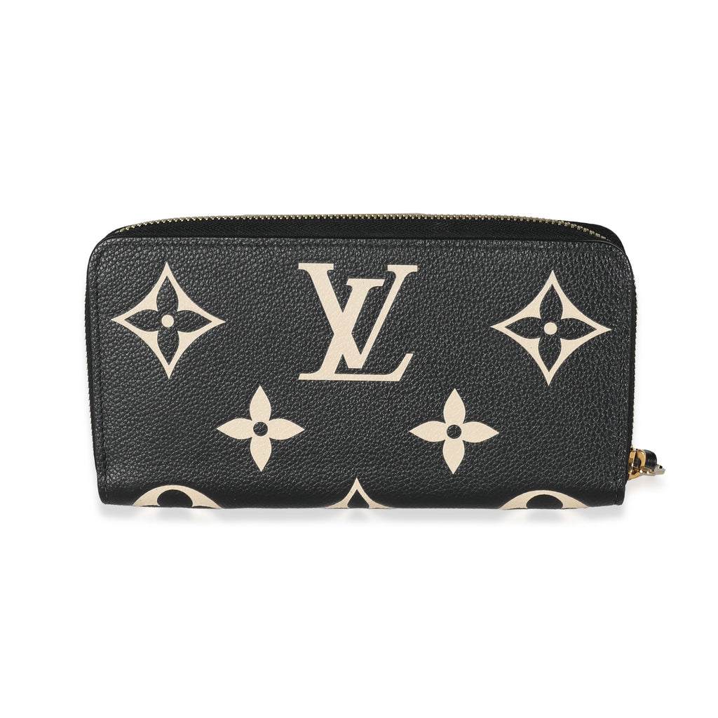Louis Vuitton Beige Black Monogram Giant Empreinte Zippy Wallet