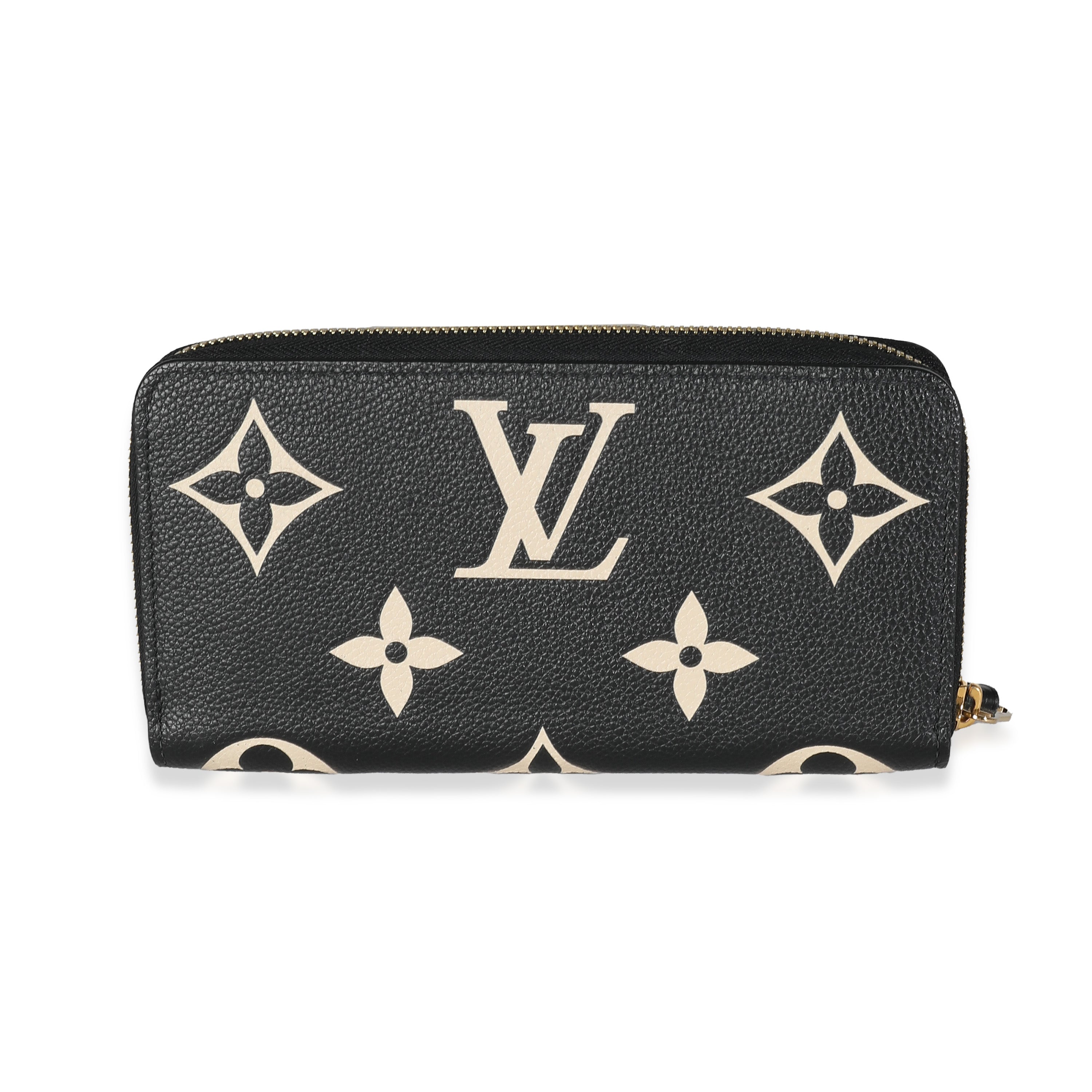 Louis Vuitton Beige Black Monogram Giant Empreinte Zippy Wallet