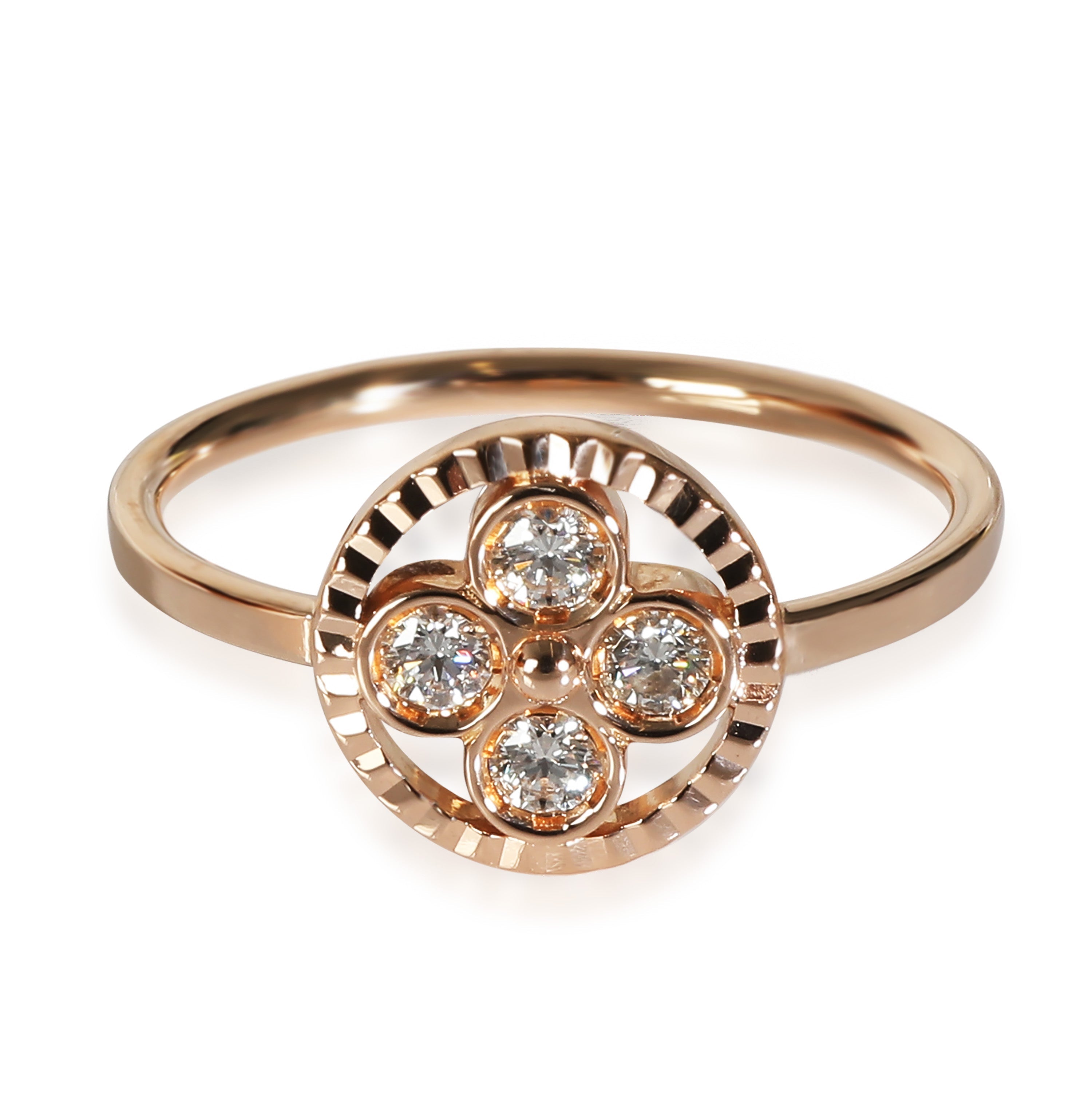 Louis Vuitton Sum Blossom Ring With Diamonds in 18KT Rose Gold 0.20 CTW