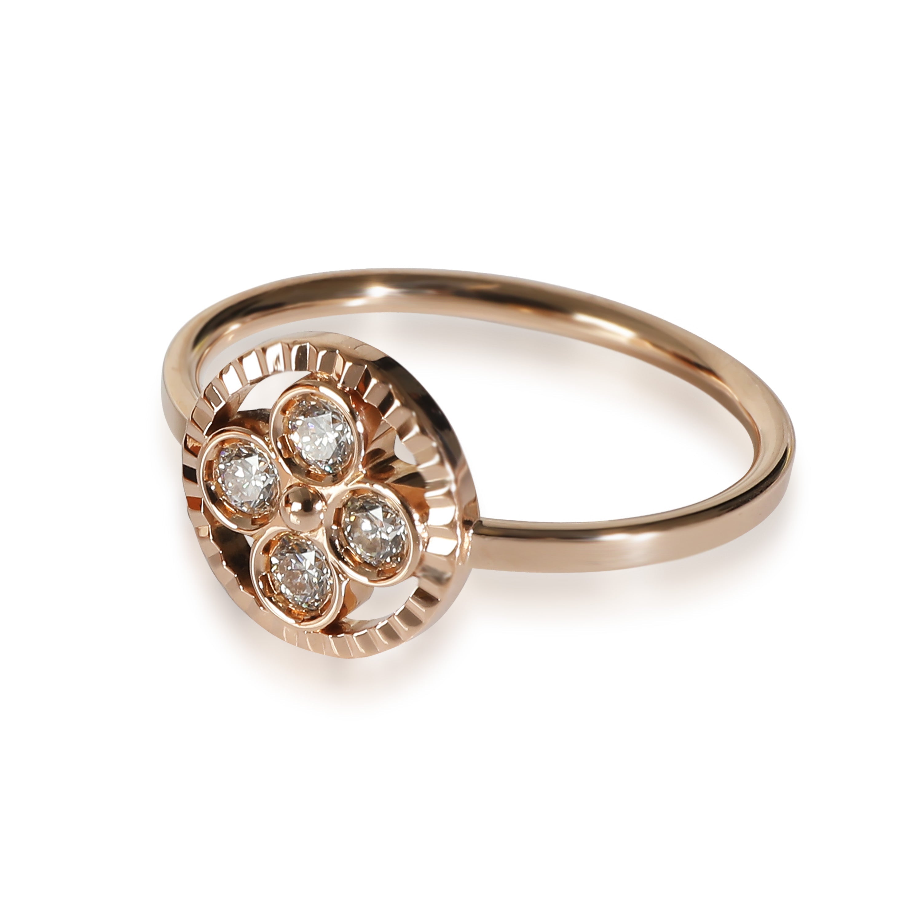 Louis Vuitton Sum Blossom Ring With Diamonds in 18KT Rose Gold 0.20 CTW