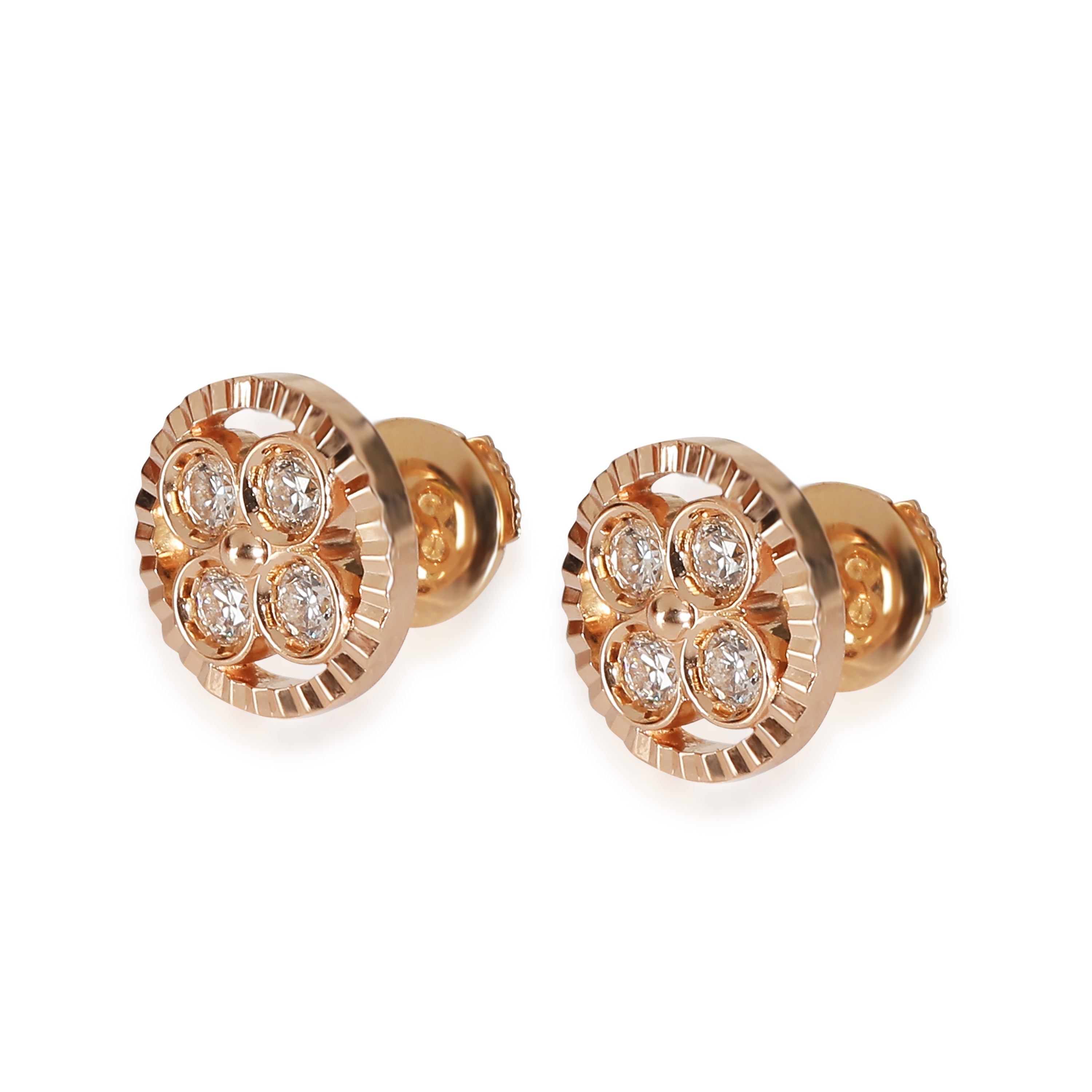 Louis Vuitton Sun Blossom Diamond Earring in 18k Rose Gold 0.40 CTW