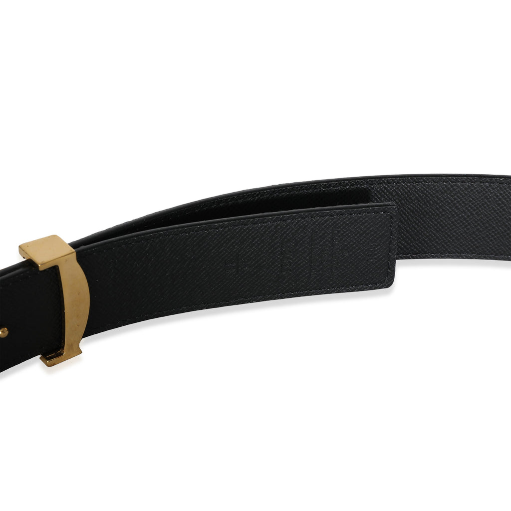 Louis Vuitton Black Monogram Canvas Reversible LV Initiales 30mm 95/38