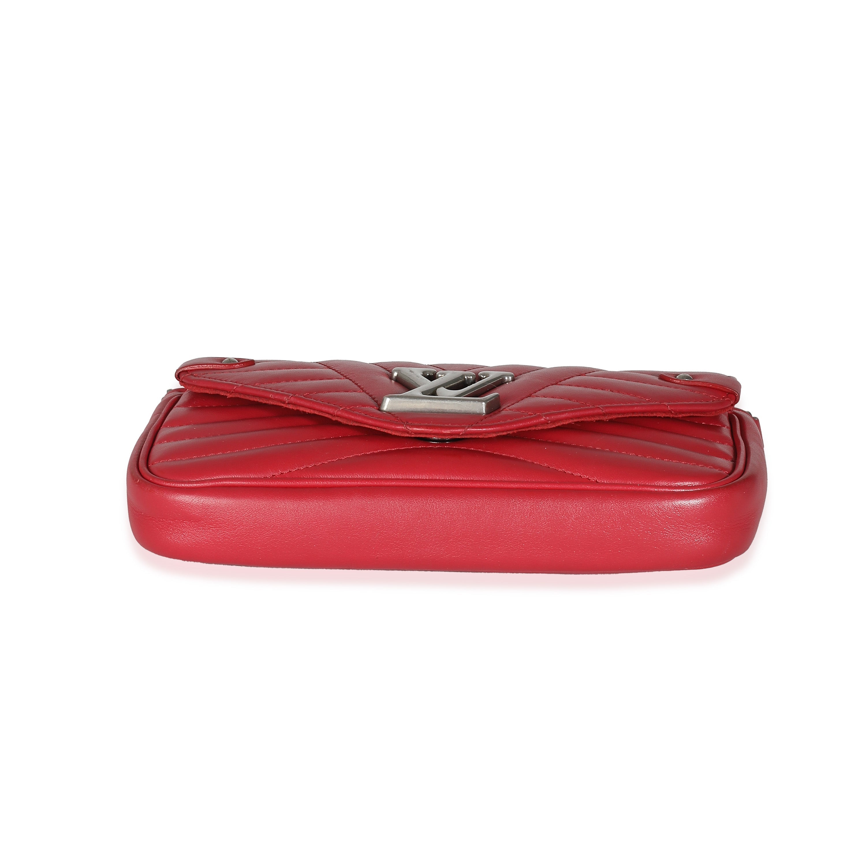 Louis Vuitton Scarlet Calfskin New Wave Chain Pochette