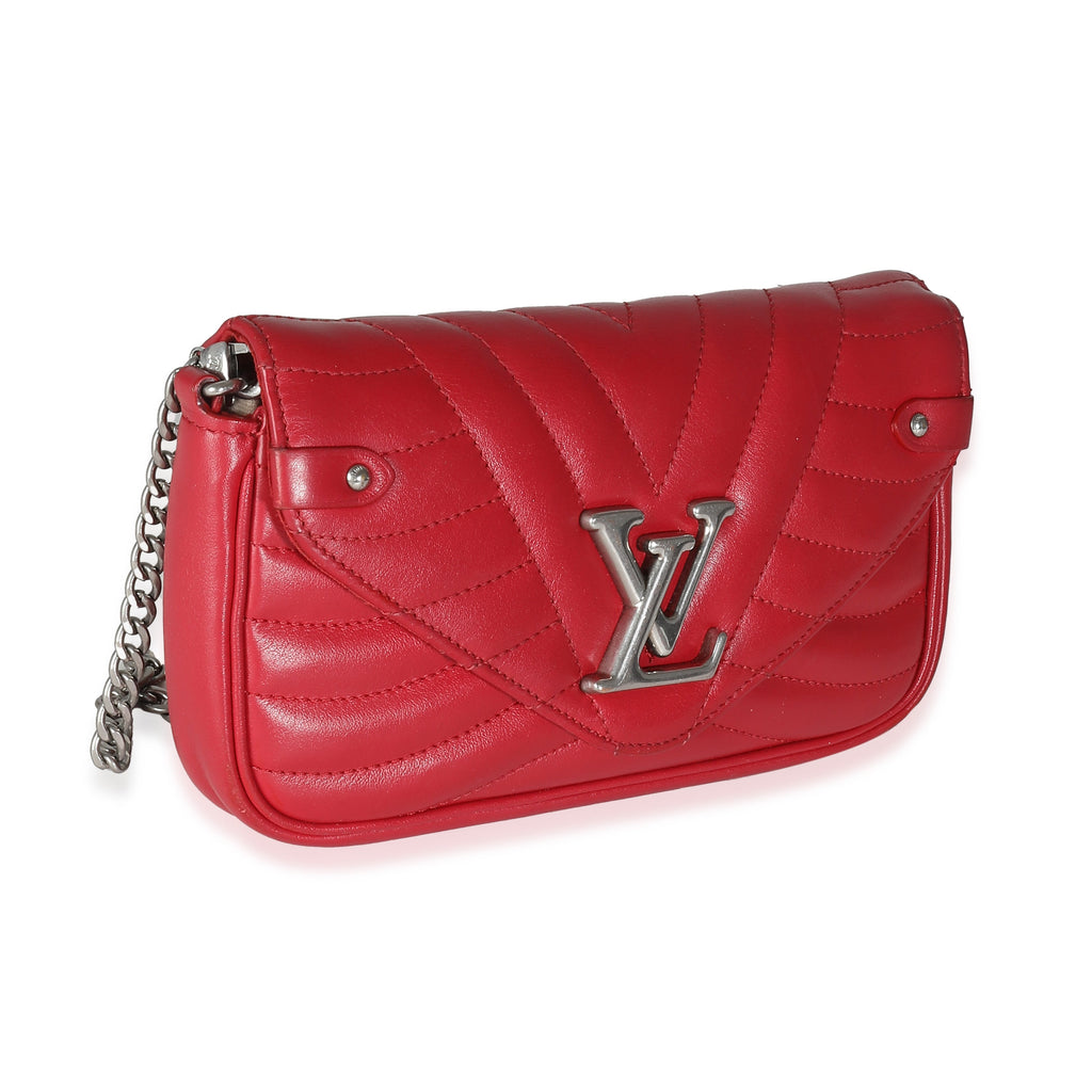Louis Vuitton Scarlet Calfskin New Wave Chain Pochette
