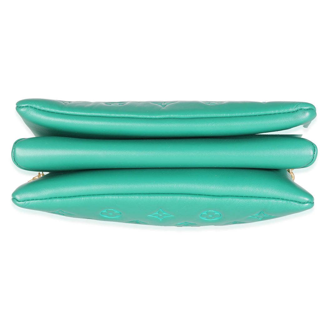 Louis Vuitton Vert Green Monogram Puffy Lambskin Coussin PM