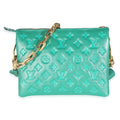 Louis Vuitton Vert Green Monogram Puffy Lambskin Coussin PM