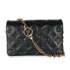 Louis Vuitton Black Monogram Embossed Puffy Lambskin Pochette Coussin