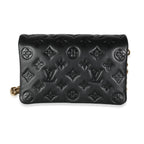 Louis Vuitton Black Monogram Embossed Puffy Lambskin Pochette Coussin
