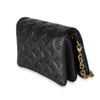 Louis Vuitton Black Monogram Embossed Puffy Lambskin Pochette Coussin