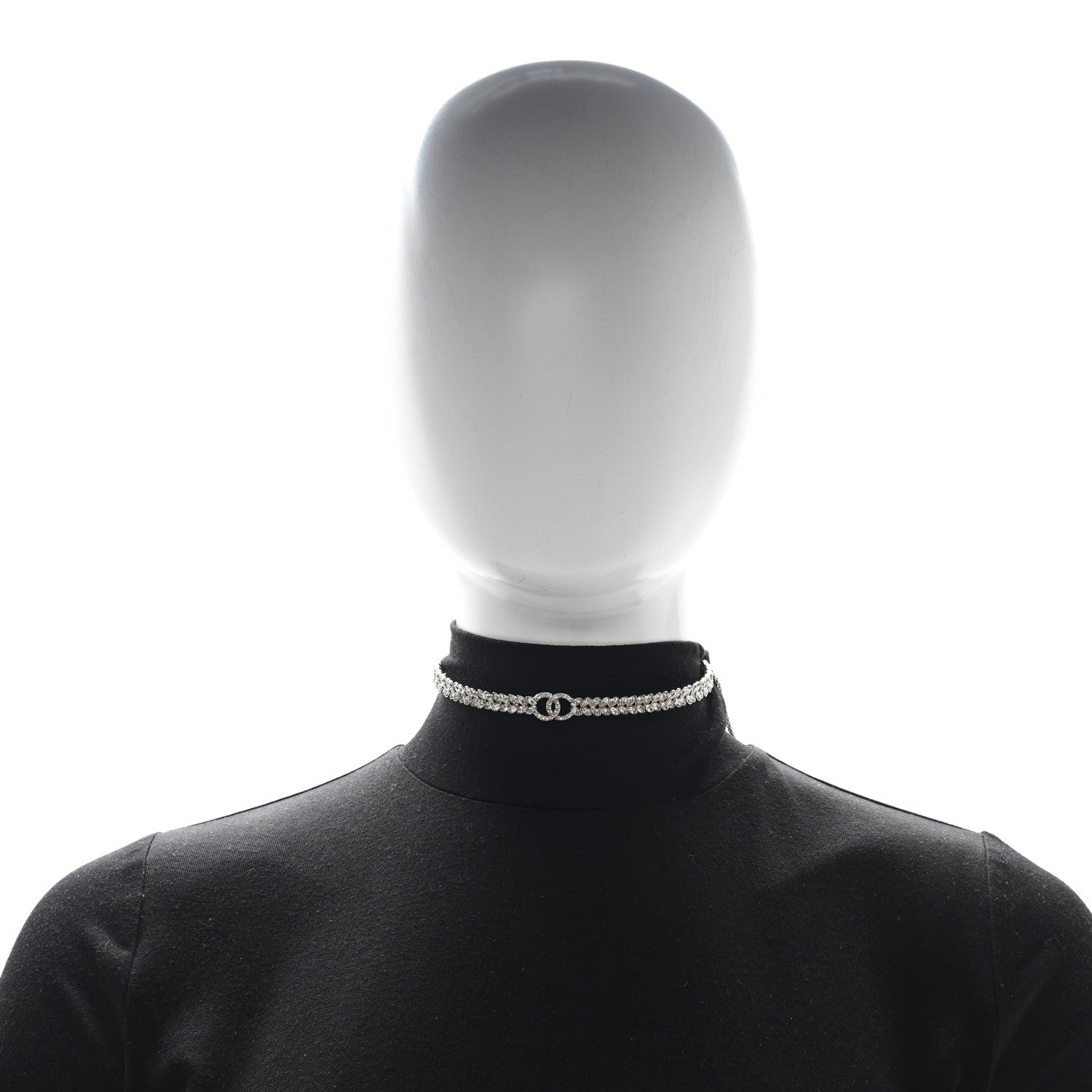 Chanel Crystal Sparkling Wheat CC Choker Necklace Gold