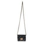 Chanel Black Quilted Calfskin Strass Mini Flap Bag