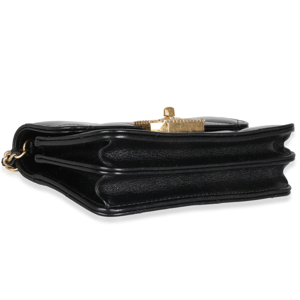 Chanel Black Quilted Calfskin Strass Mini Flap Bag