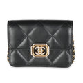 Chanel Black Quilted Calfskin Strass Mini Flap Bag