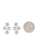 Chanel Crystal Star CC Earrings Silver