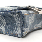 Balenciaga Denim BB Monogram Hourglass Chain Bag Blue