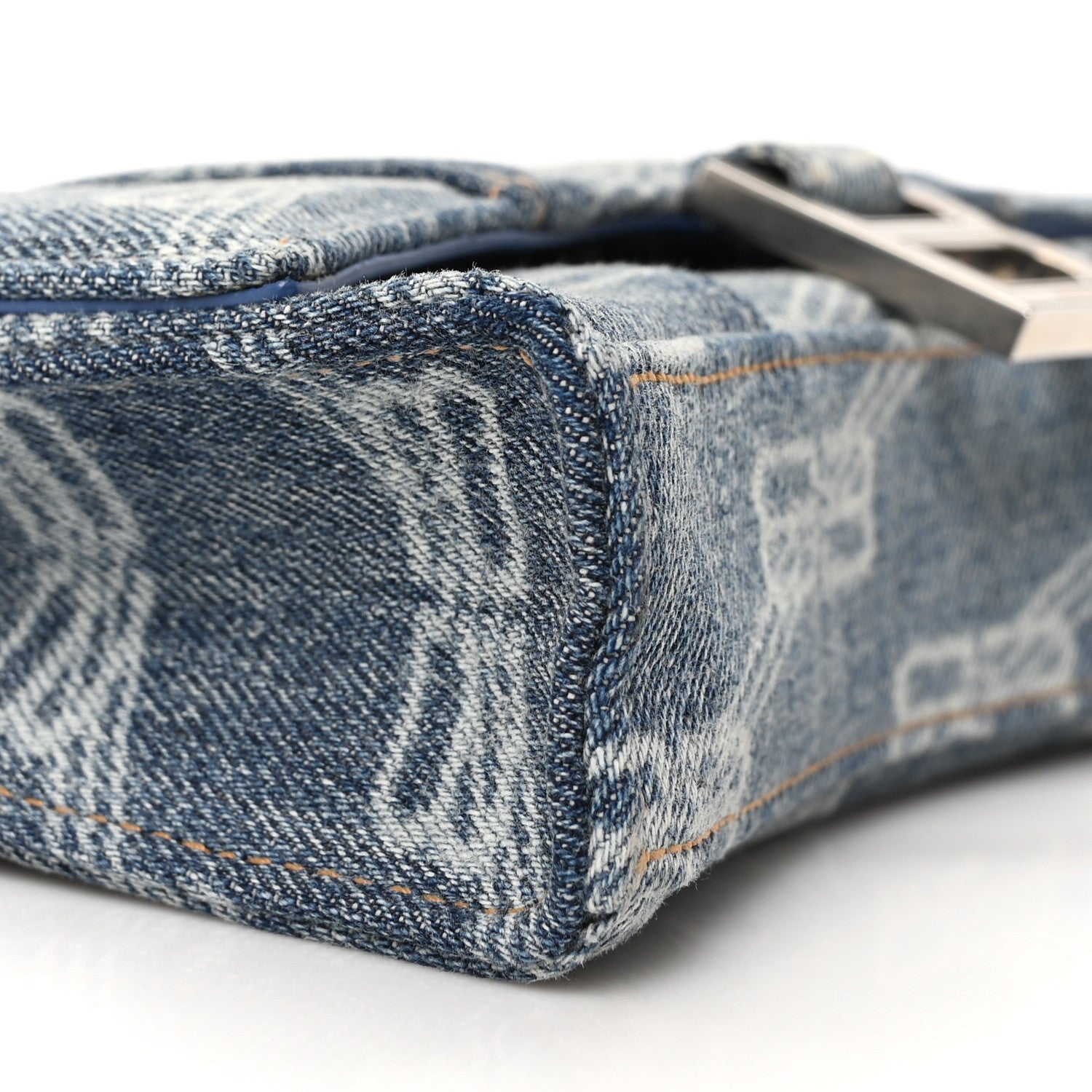 Balenciaga Denim BB Monogram Hourglass Chain Bag Blue