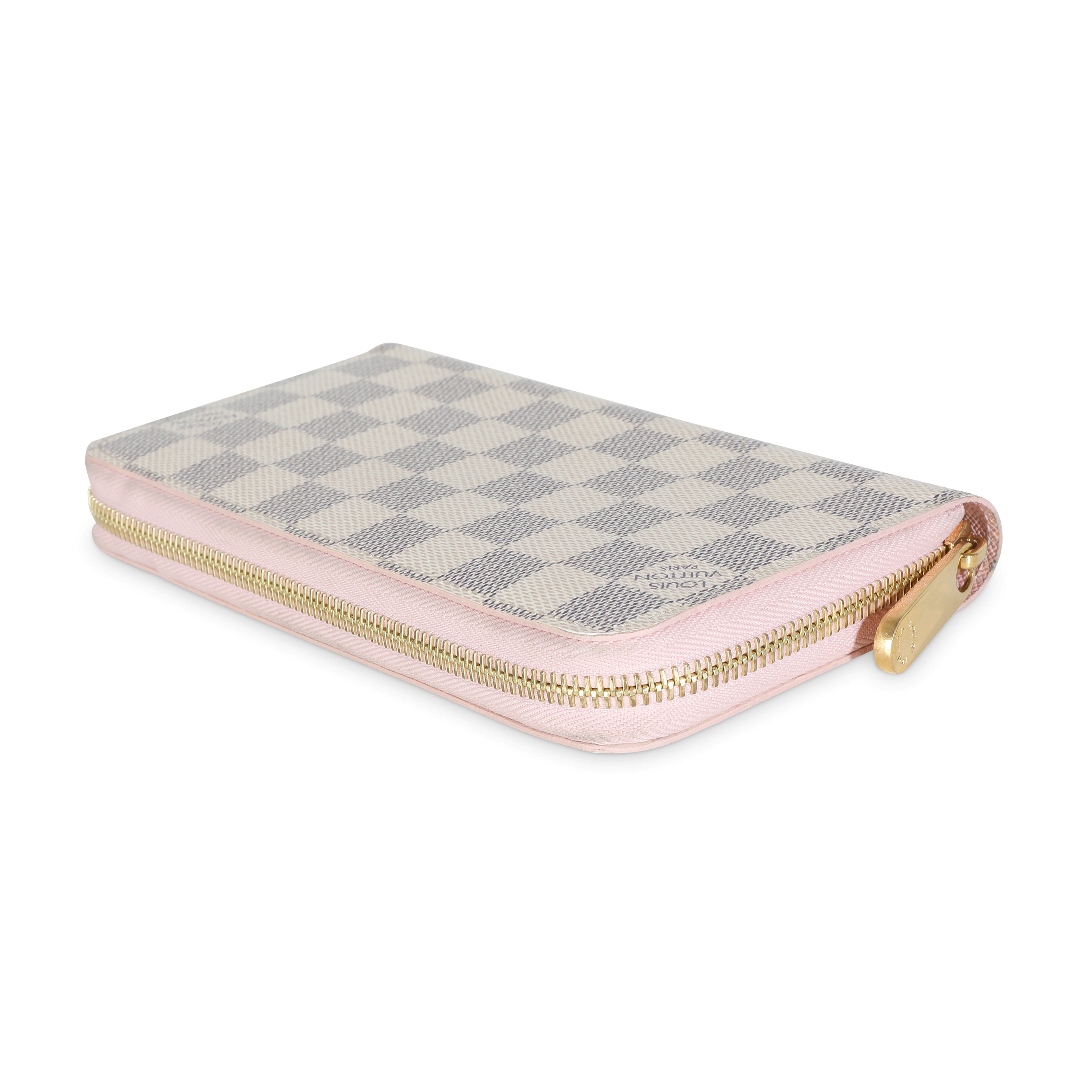 Louis Vuitton Rose Ballerine Damier Azur Canvas Zippy Wallet