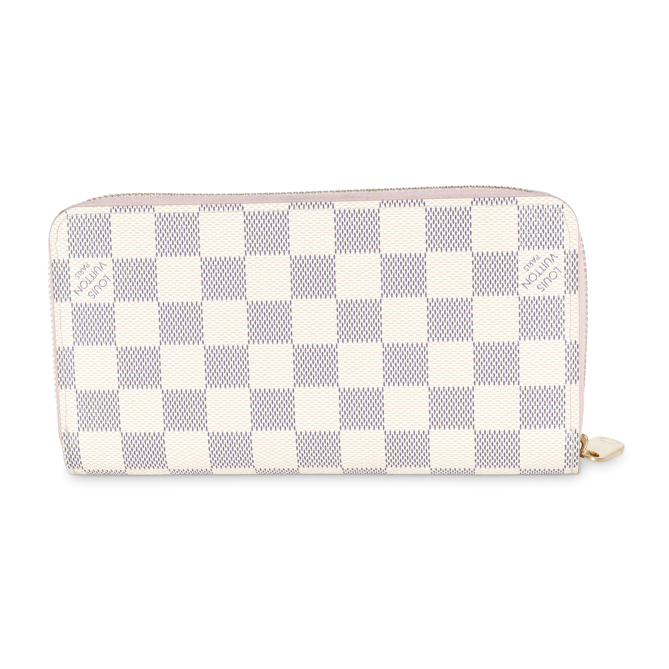 Louis Vuitton Rose Ballerine Damier Azur Canvas Zippy Wallet