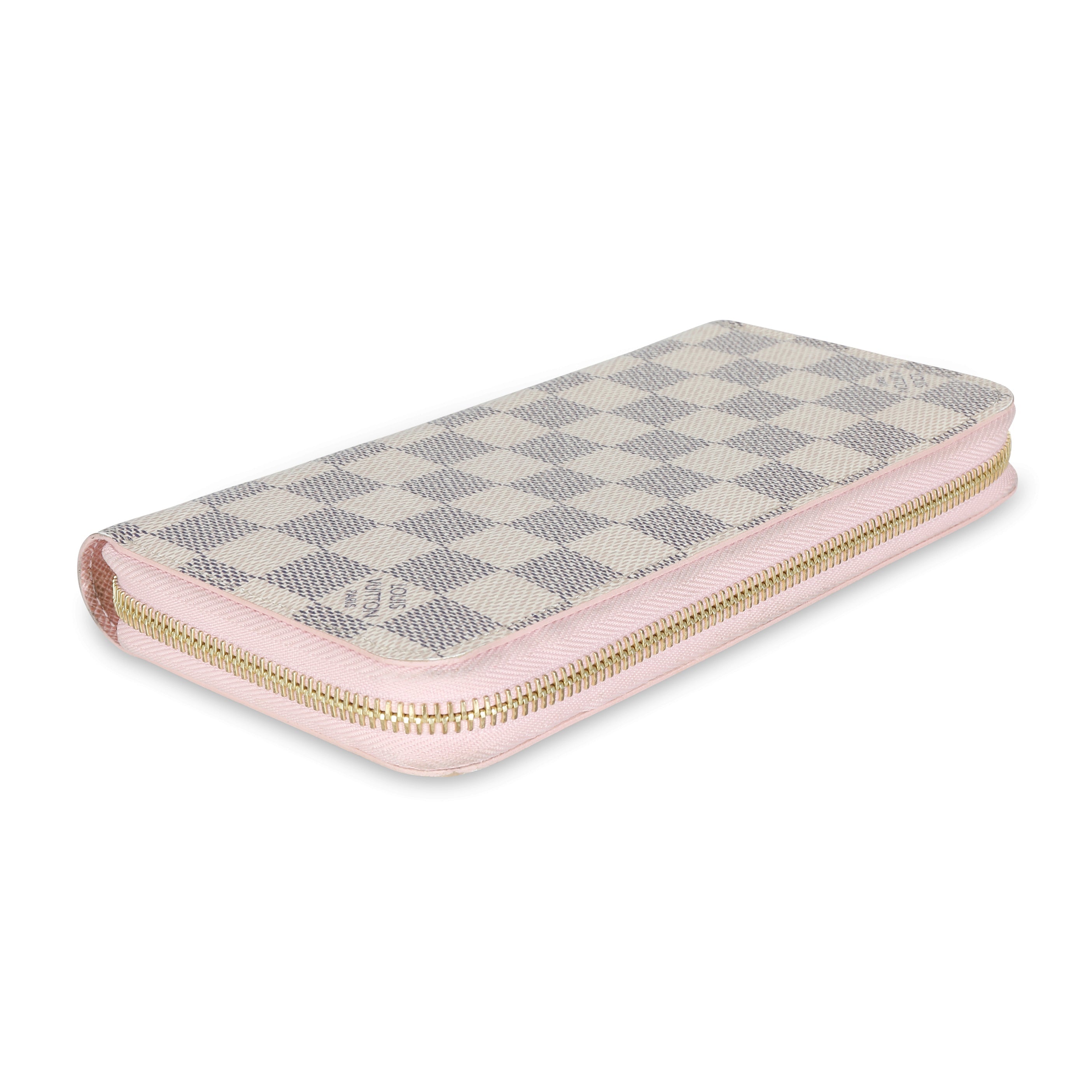 Louis Vuitton Rose Ballerine Damier Azur Canvas Zippy Wallet