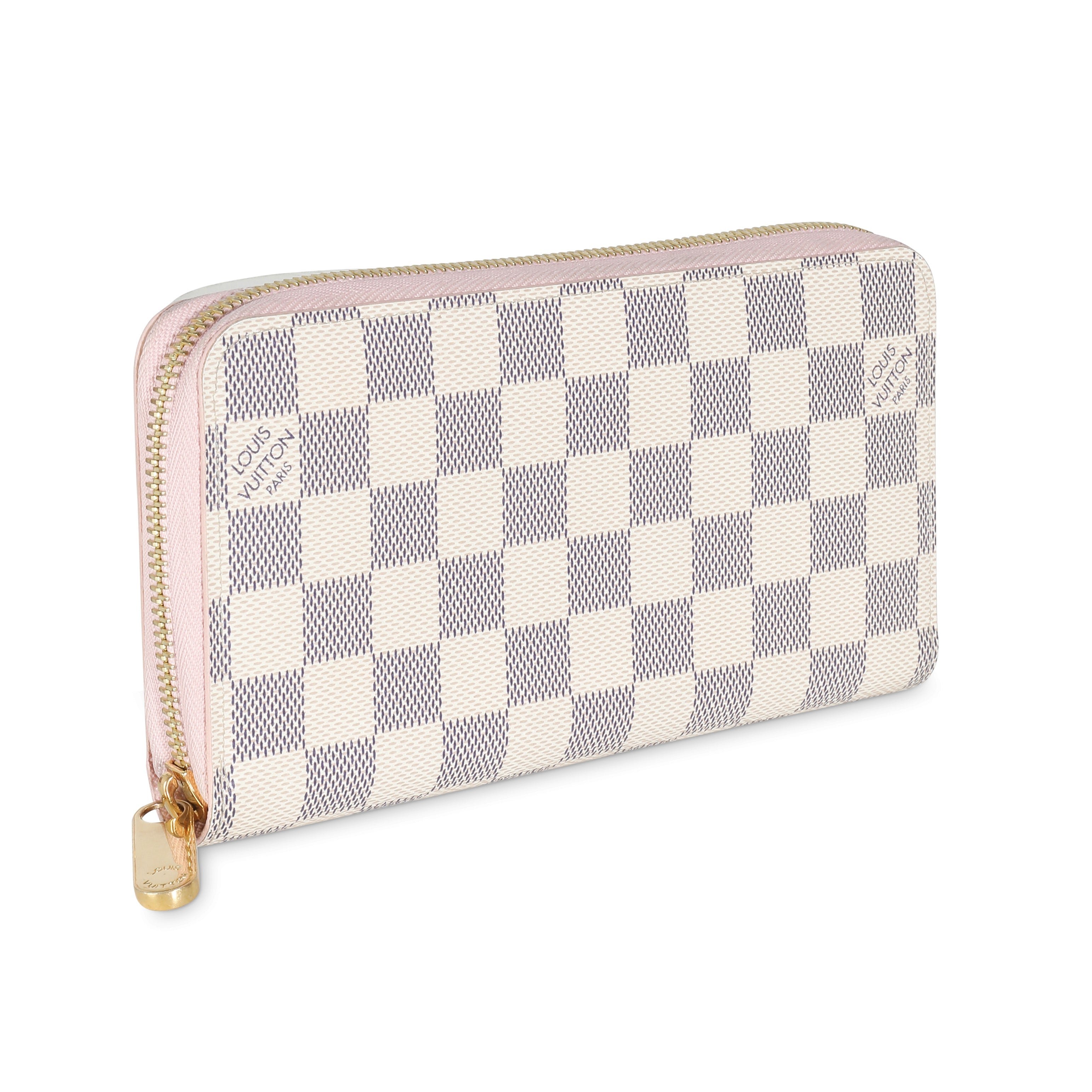 Louis Vuitton Rose Ballerine Damier Azur Canvas Zippy Wallet