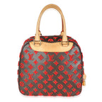 Louis Vuitton Red Tuffetage Monogram Canvas Deauville Cube