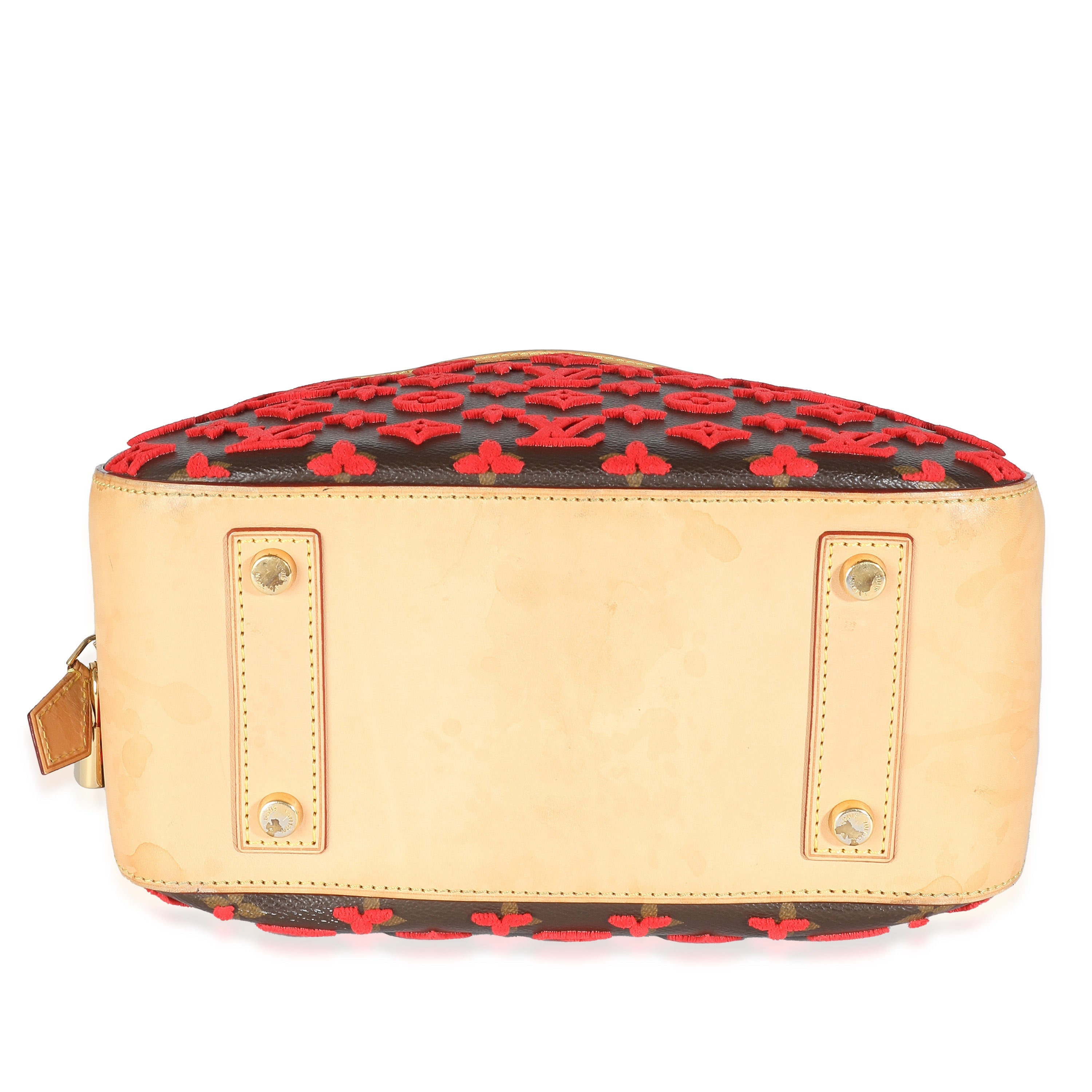 Louis Vuitton Red Tuffetage Monogram Canvas Deauville Cube