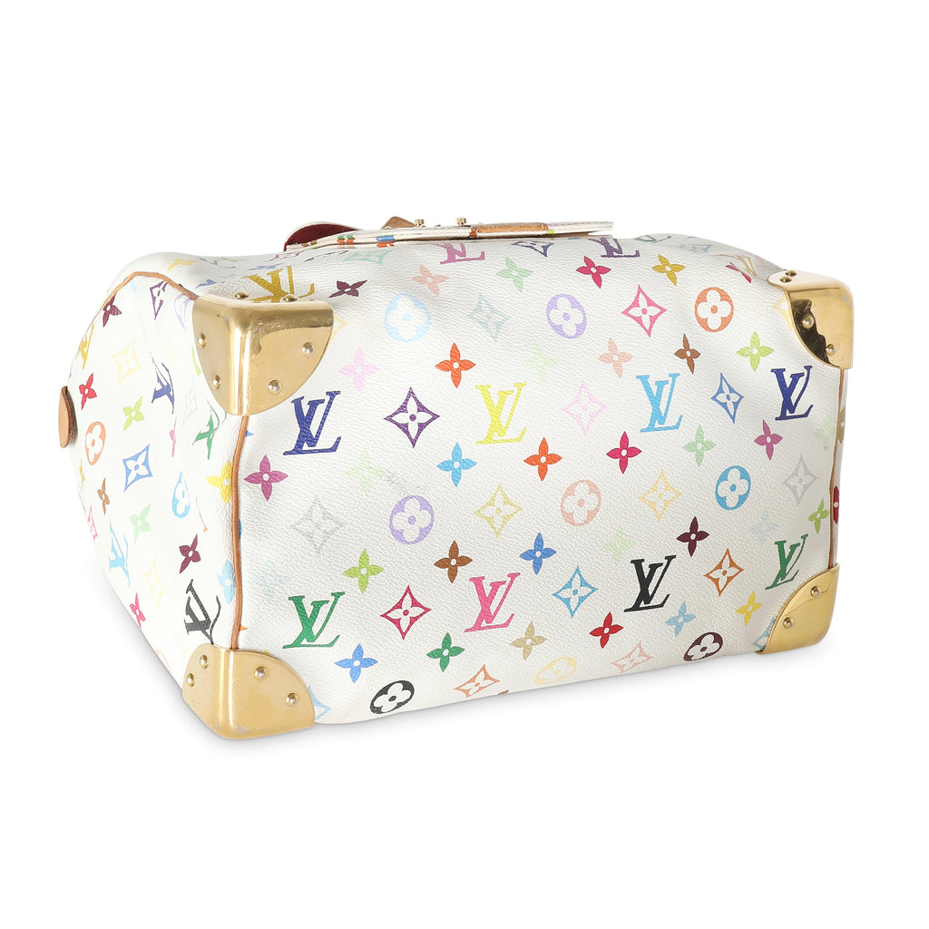 Louis Vuitton White Multicolor Canvas Speedy 30