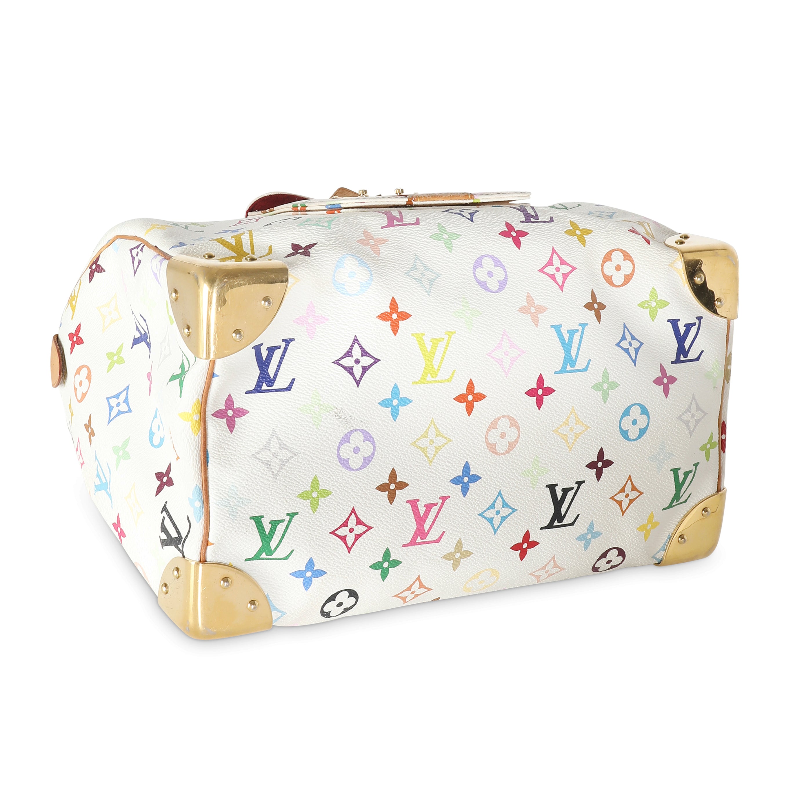 Louis Vuitton White Multicolor Canvas Speedy 30