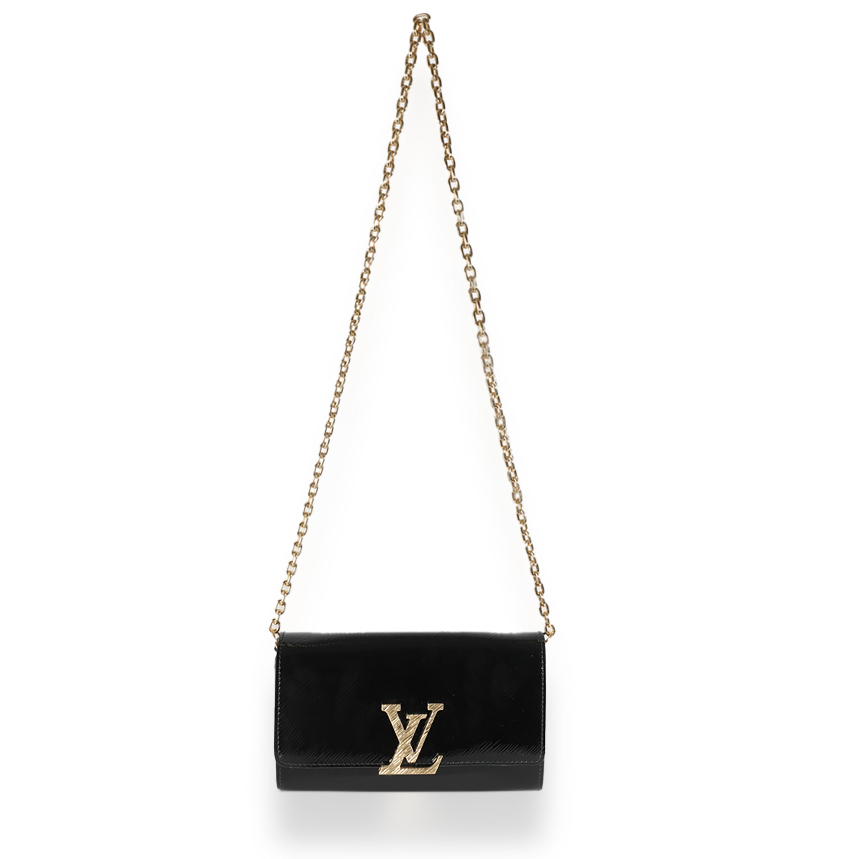 Louis Vuitton Black Epi Patent Pochette Louise