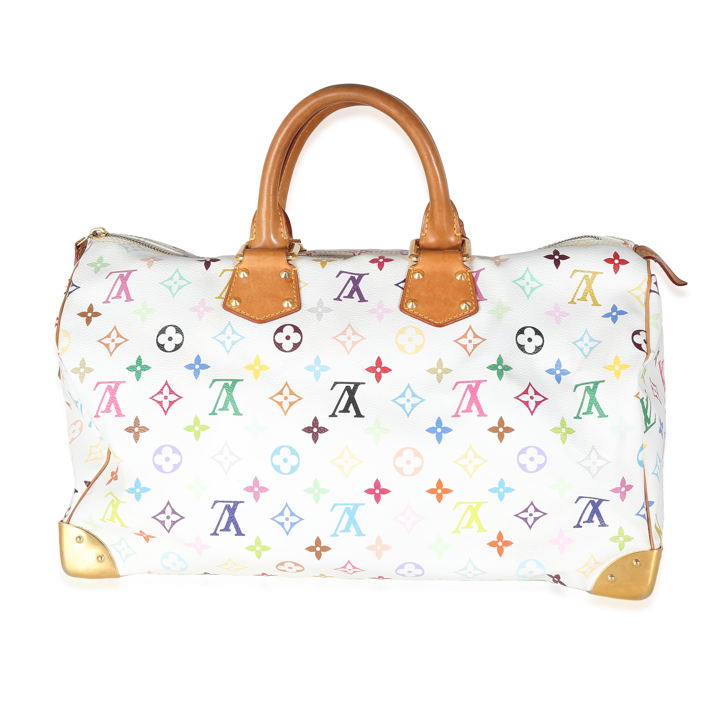 Louis Vuitton White Multicolor Canvas Speedy 40