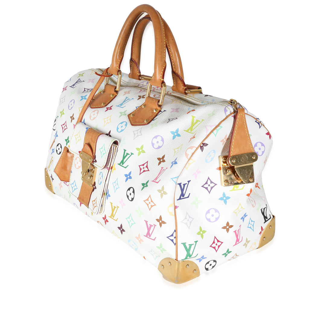 Louis Vuitton White Multicolor Canvas Speedy 40