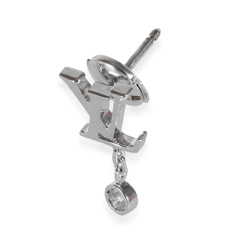 Louis Vuitton Idylle Blossom Single Earring in 18k White Gold 0.03 CTW