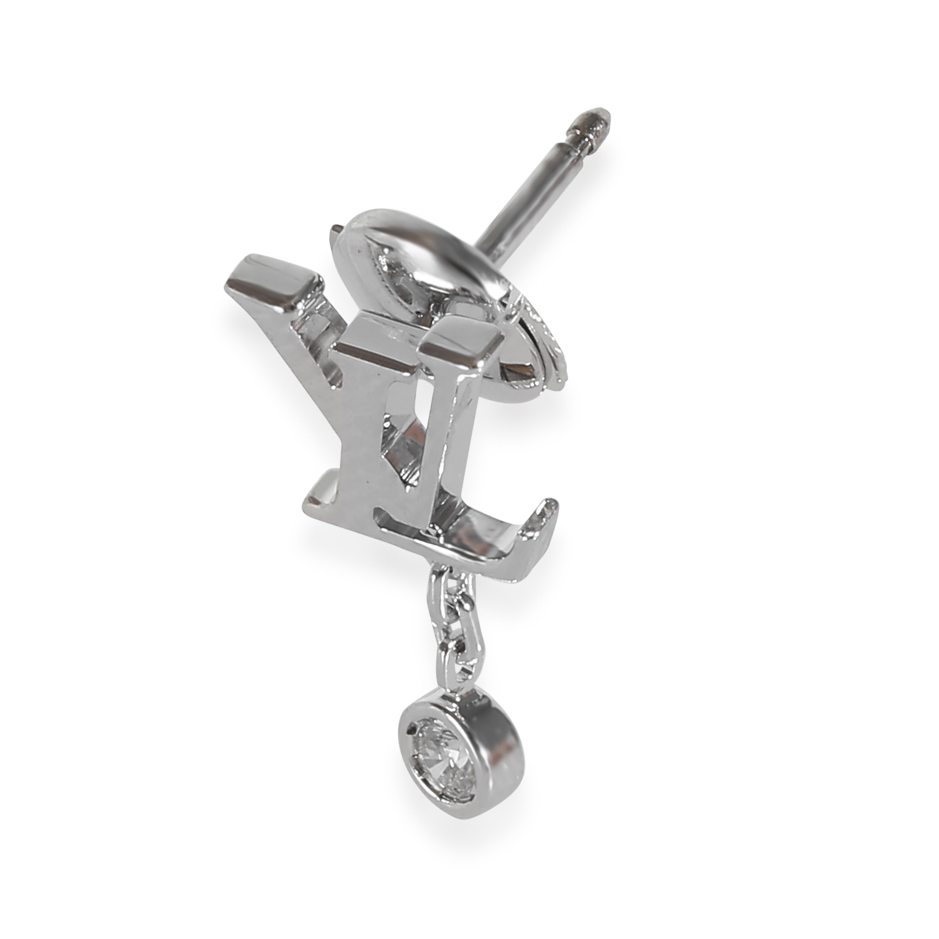 Louis Vuitton Idylle Blossom Single Earring in 18k White Gold 0.03 CTW